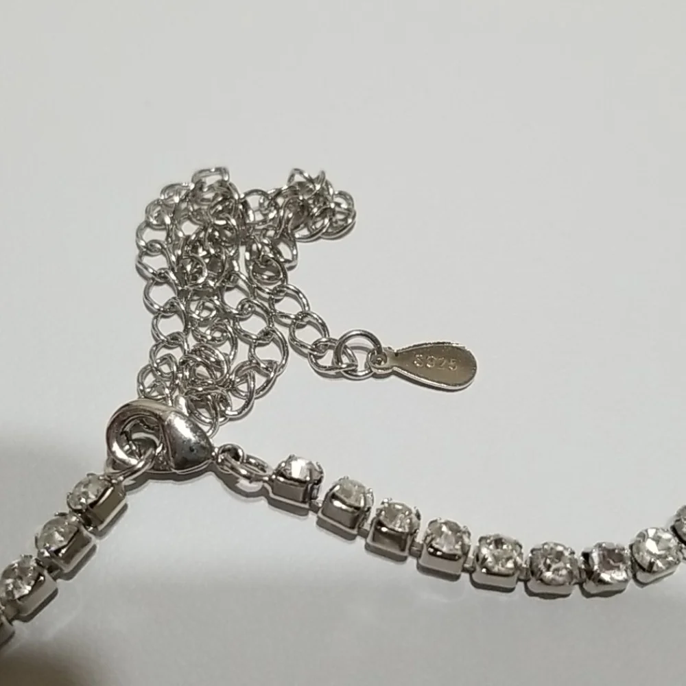 Long Silver CZ Chain - Picture 4 of 6